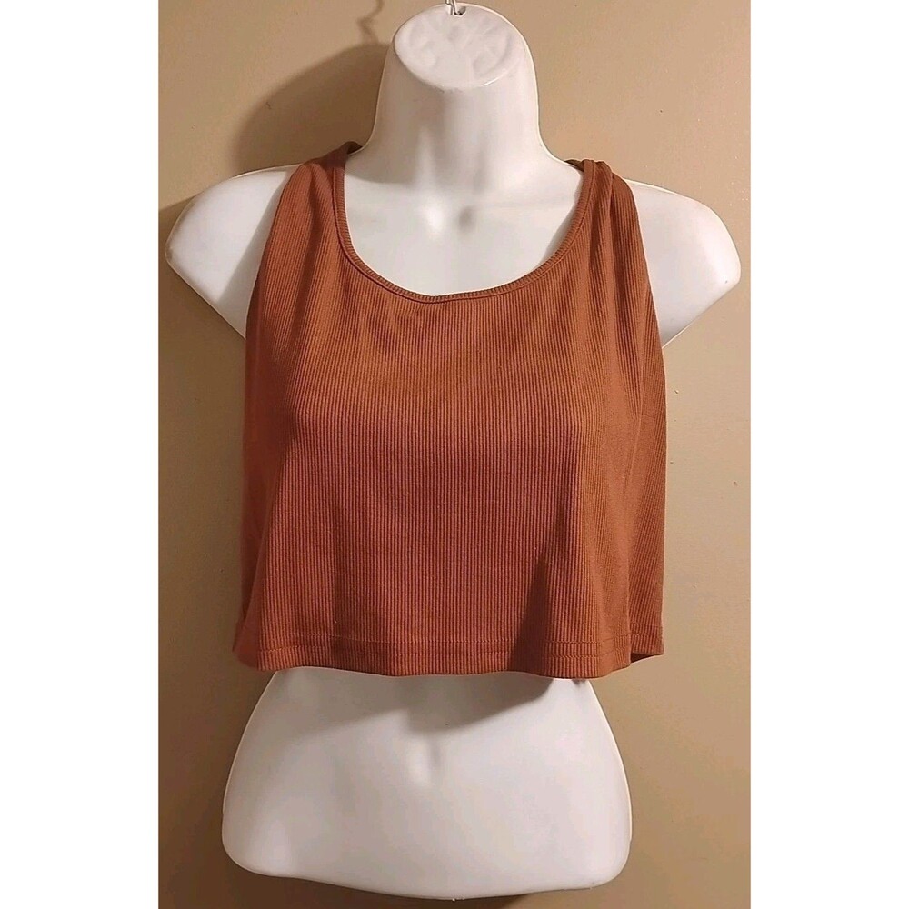 Shein Ribbed Tank Top Women XL | US 12 | EU 44 Burnt Orange Rust Solid Cropped